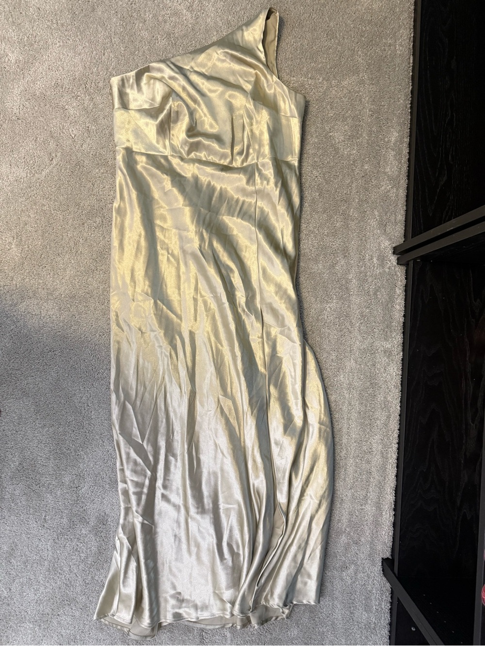 Birdy Grey One-Shoulder Satin Bridesmaid Dress - Neutral Champagne